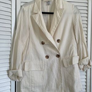 a new day Cream Linen Blazer Relaxed Fit